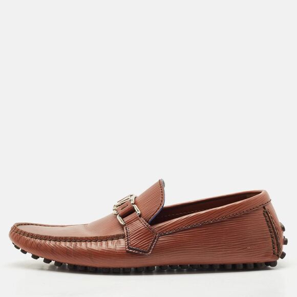 Louis Vuitton Brown Leather Hockenheim Slip On Loafers Size 40.5 - Picture 1 of 7